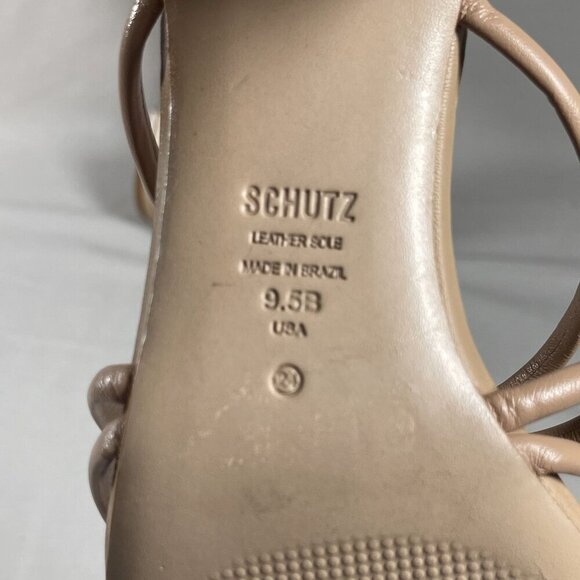 SCHUTZ True Beige Princey Strappy Block Heel Sandal Women's Shoe Size 9.5-NEW - Picture 8 of 8